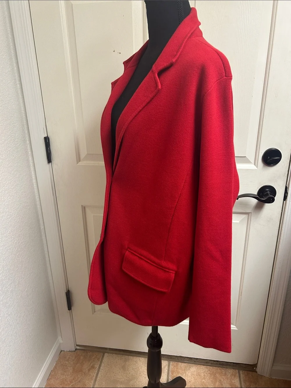 LAUREN Ralph Lauren 2X TTG Red Blazer with pockets and silver buttons, EUC - Picture 6 of 12